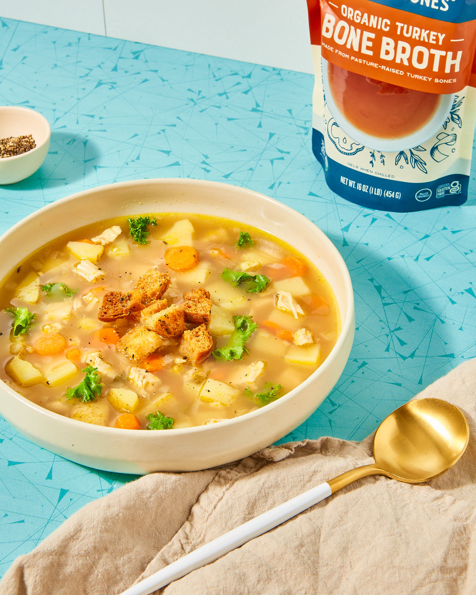 Leftover Turkey Soup Bare Bones