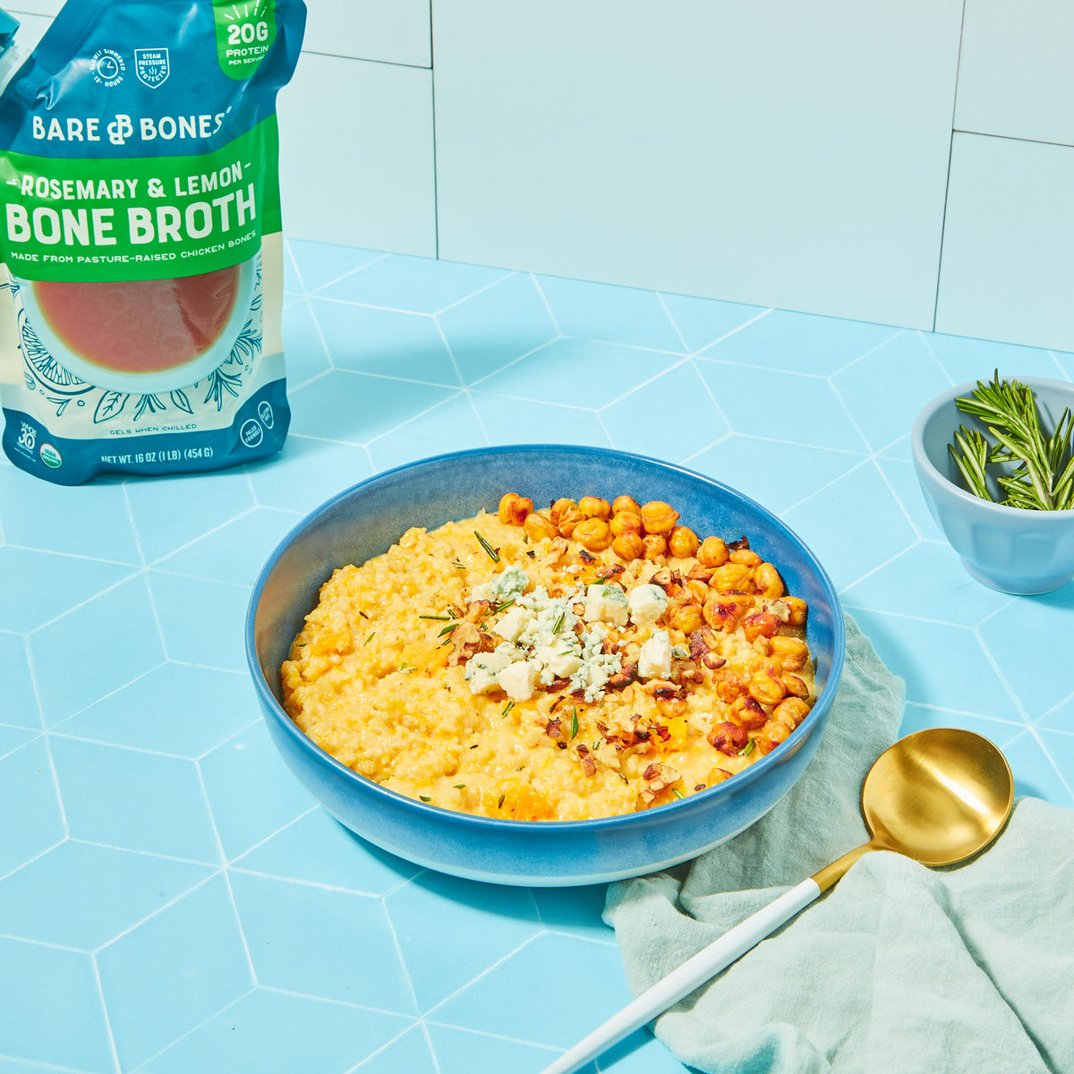 Butternut Squash and Gorgonzola Risotto with Crispy Chickpeas – Bare Bones