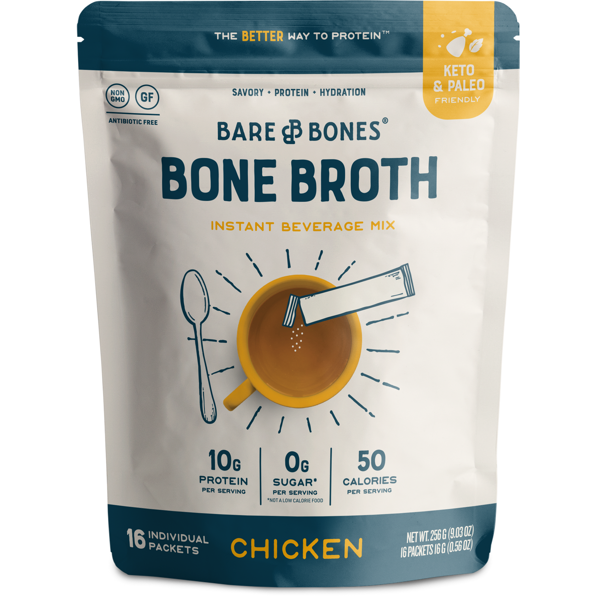 Save on Bare Bones Bone Broth Mix Packets Chicken - 4 ct Order Online  Delivery