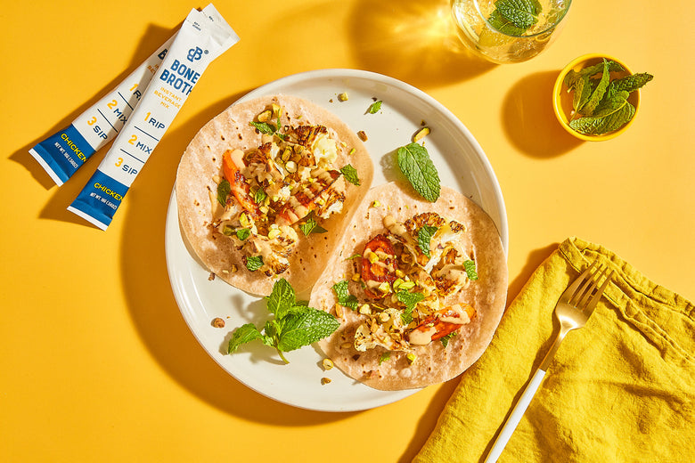 Roasted Root Veggie Tacos with Lemon Tahini Drizzle Bare Bones