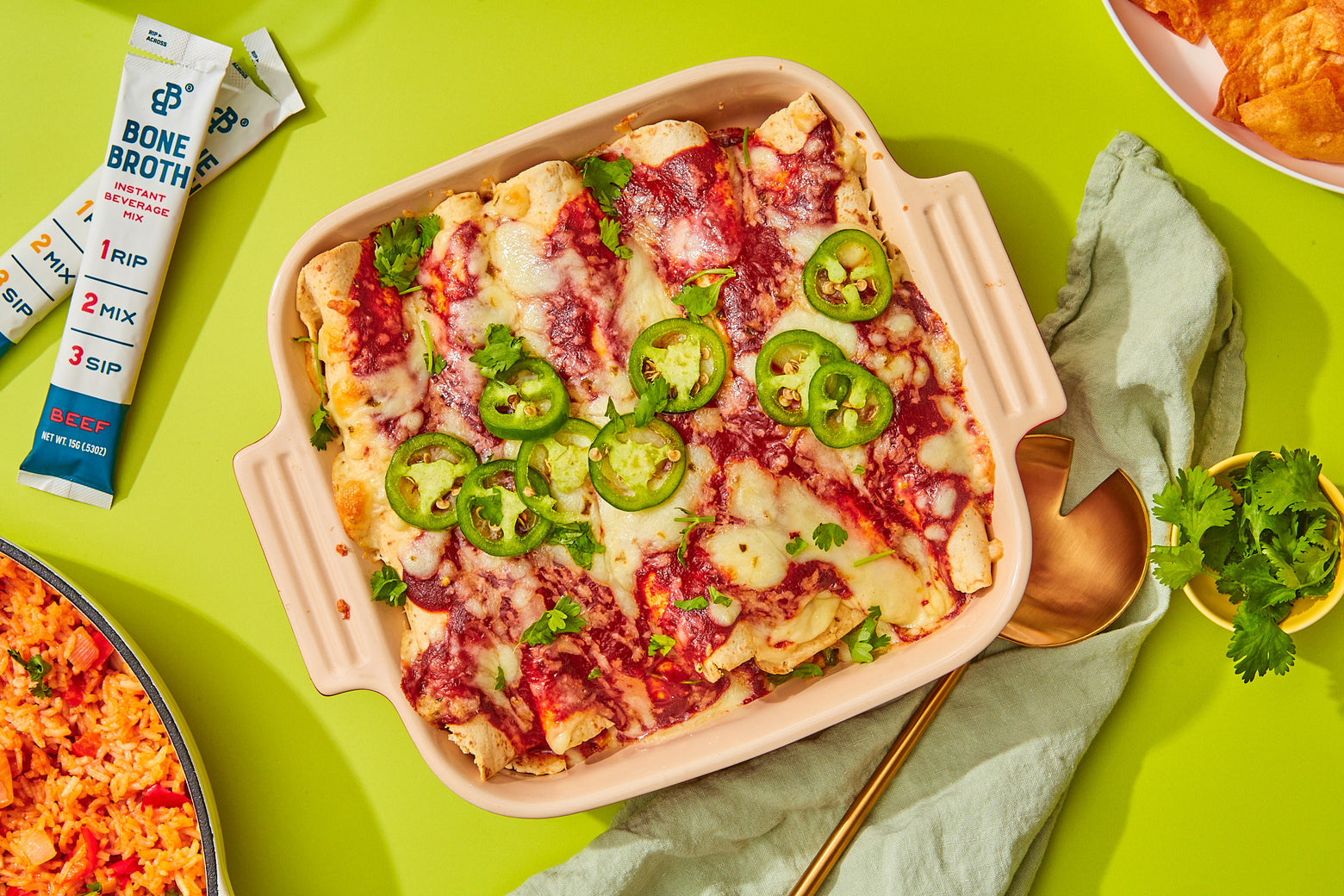 Spicy Chicken and Corn Enchiladas Bare Bones