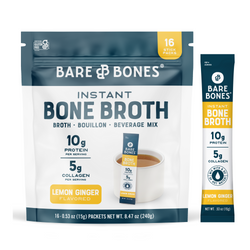 Bare Bones Instant Beef Bone Broth 16-count package — rich and savory broth mix